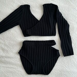 MARIEYAT set - Ronan Top & Sade Shorts | Wool Knit Lounge Set | Size Small